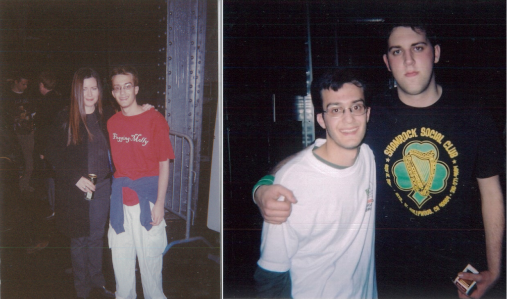 Left: Me with Bridget Regan of Flogging Molly circa 2002. Right: Me with Tim Brennan of Dropkick Murphys circa 2004. I was interviewing Celtic punk musicians and writing about them for my college newspaper over a decade ago, before I got into Jewish punk.