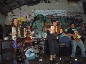 The Zydepunks played at 924 Gilman Street in Berkeley, California, on the second night of Hanukkah in 2006. Photo by Michael Croland