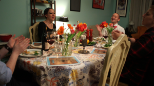 The Shondes at a seder (Photo by Jeanette Sears)